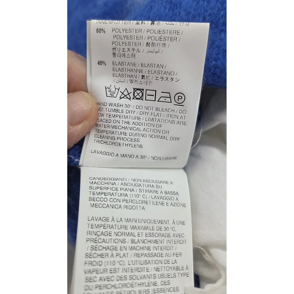 Off White HOME Mohair Blue‎ Pillow Arrow Graphic Made In Italy Virgil Abloh